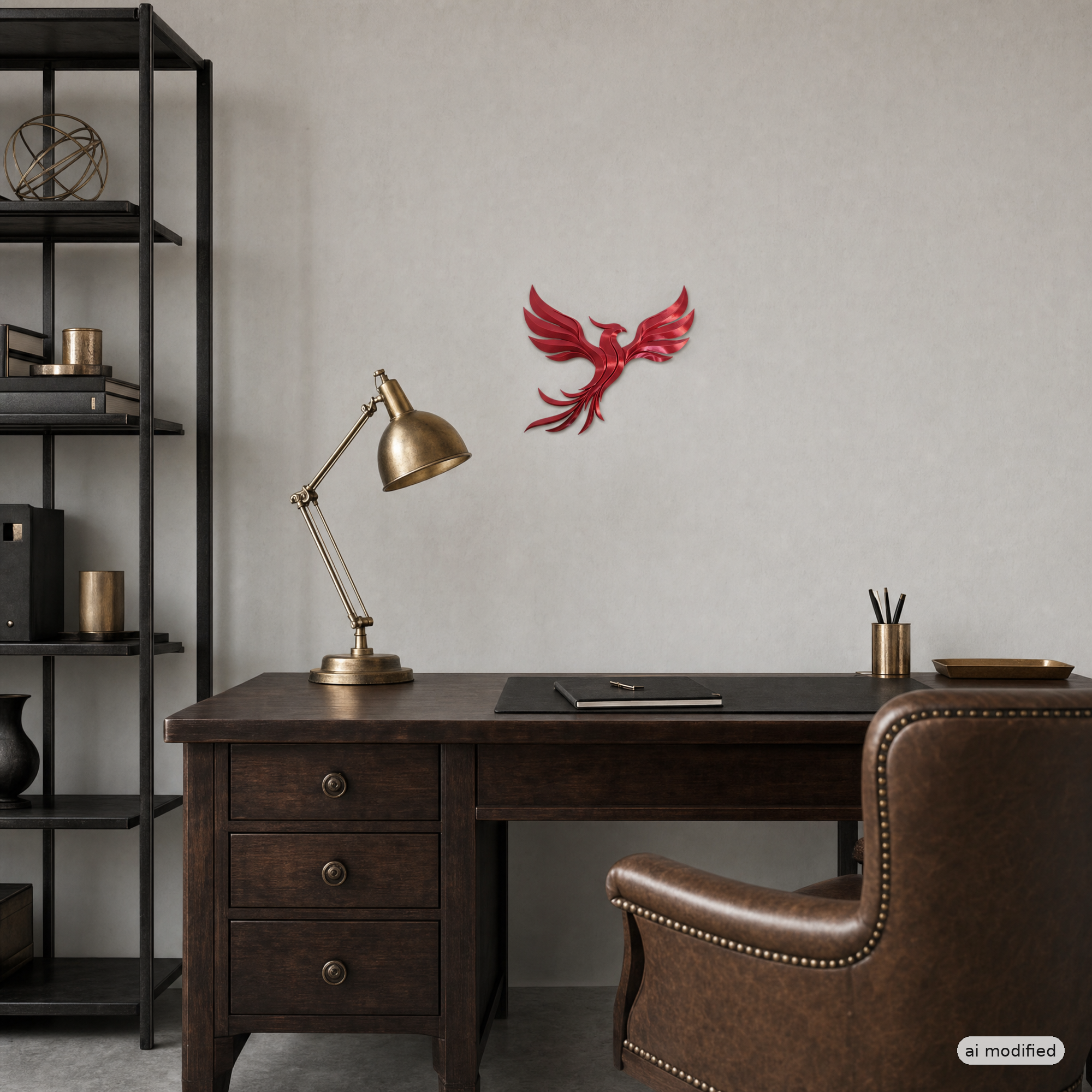 Red Phoenix: the symbol of rebirth as a focal point